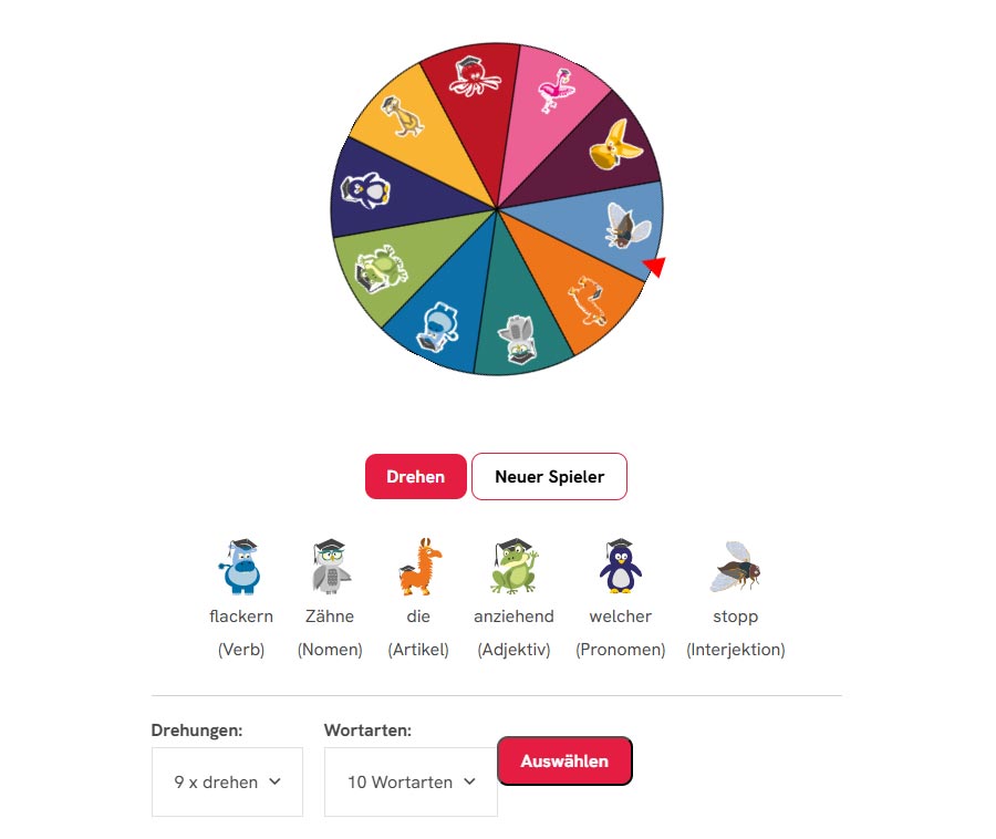 Wortartenspiel